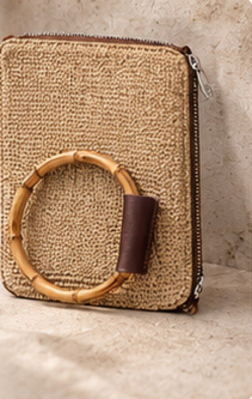 Pochette à anse bambou